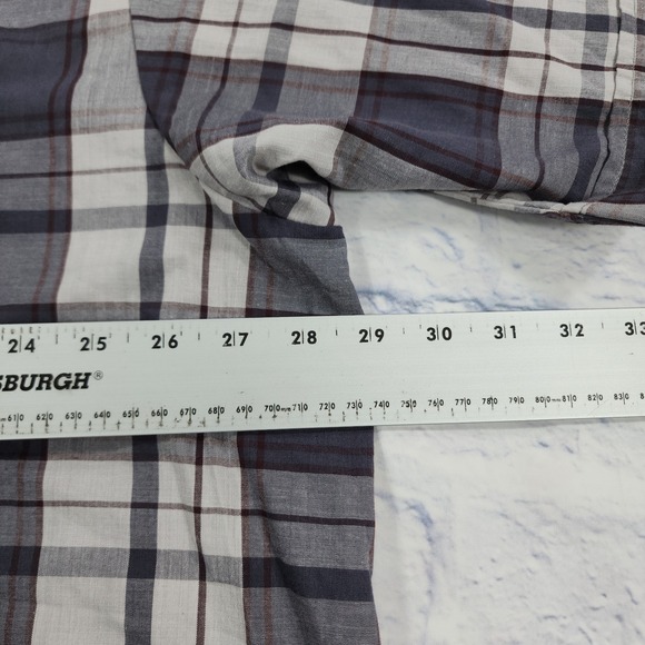 Plains Western Wear Shirt MENS 2X Plaid Big Man Short Sleeve Pearl Snap Buttons - Picture 4 of 11